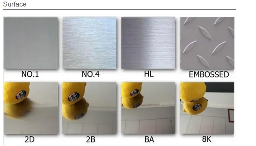 2b Ba 8K Hl Surface &Eacute;paisseur 0.3-3mm Ss 201 T&ocirc;le Lamin&eacute;e &agrave; Froid 201 202 Acier Inoxydable 2