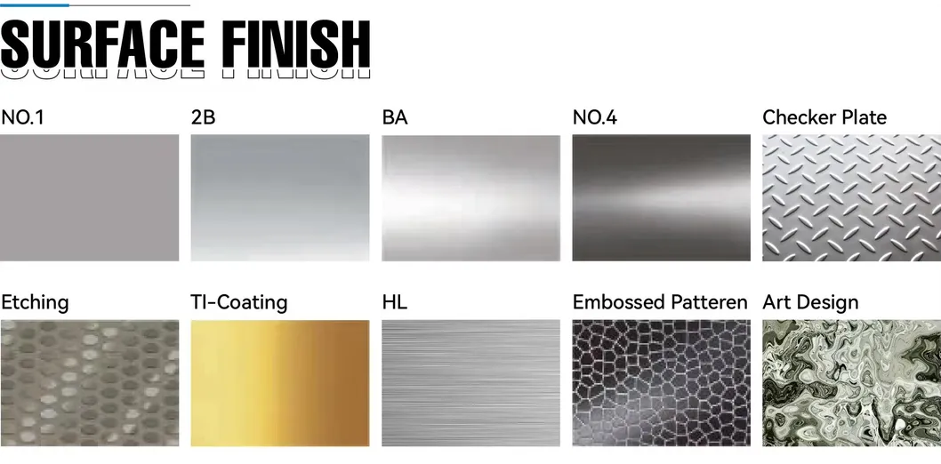 AISI ASTM 2b/Ba/No 4hl/8K/No.1 Plaque en acier inoxydable 201 304 304L 316 316L 309S 310S pour un attrait esth&eacute;tique 0