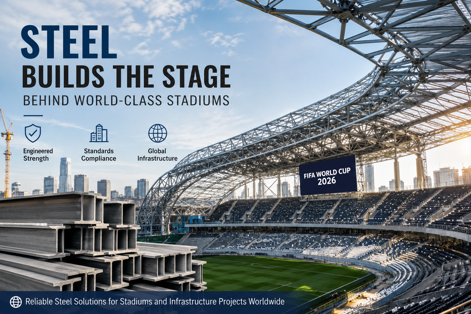Derniers blogs de l'entreprise sur La Coupe du monde de la FIFA 2026 met en évidence l'importance de la sélection de l'acier dans la construction de stades modernes